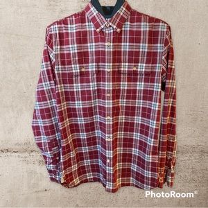 EUC Men’s Banana Republic Heritage Collection Red Plaid Vintage Button Down Sz M